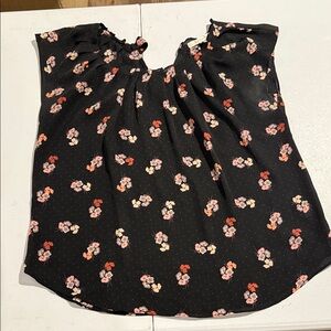 LC Lauren Conrad Black Floral Top